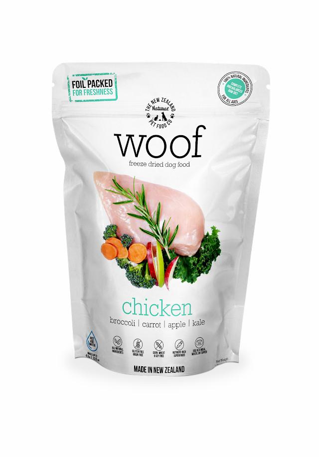 Bag of NZ made freeze dried RAW dog food. All natural chicken flavour